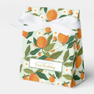 Little Cutie Orange First Birthday Favor Box Presentaskar