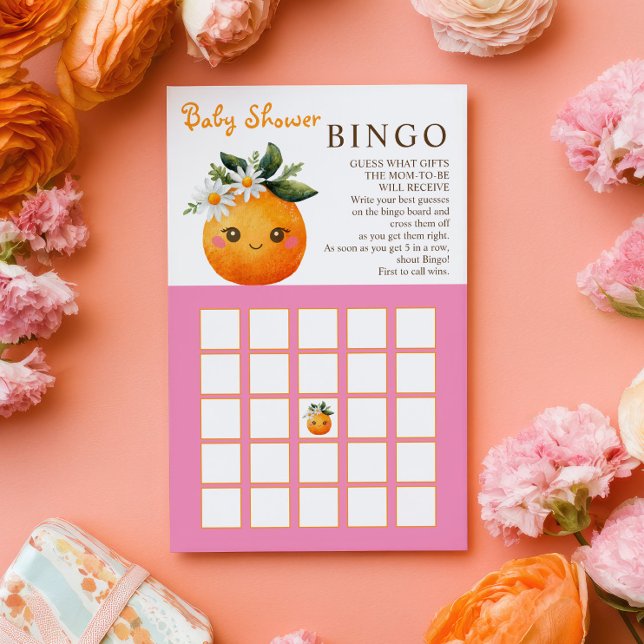 Little Cutie Orange Fruit Baby Shower BINGO Game (Skapare uppladdad)
