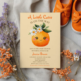 Little Cutie Orange Fruit Watercolor Baby Shower Inbjudningar
