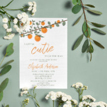 Little Cutie Orange Gender Neutral Baby Shower