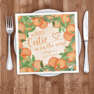 Little Cutie Orange Gender Neutral Baby Shower Pappersservett