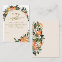 Little cutie Orange grenery boho diaper raffle