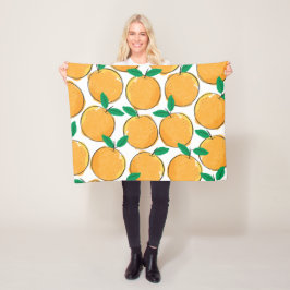 Little Cutie Orange Mönster Baby Blanket Fleecefilt