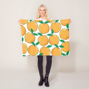Little Cutie Orange Mönster Baby Blanket Fleecefilt