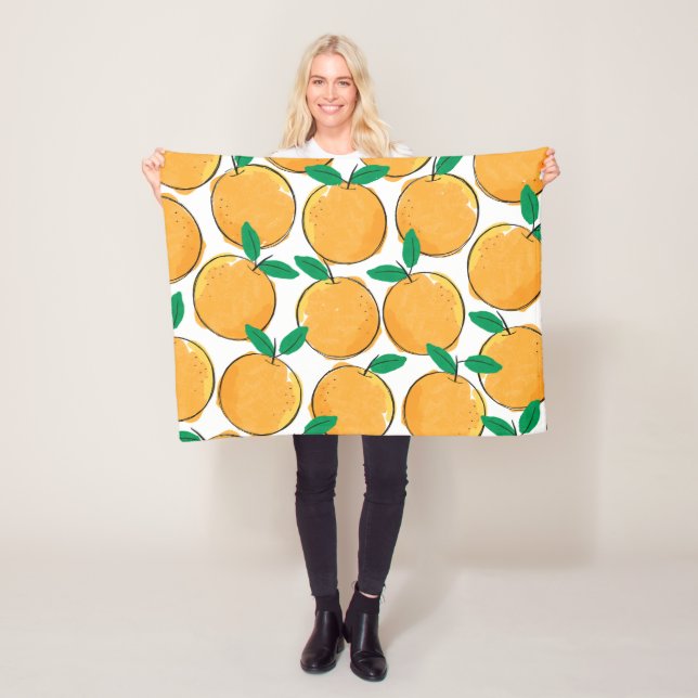 Little Cutie Orange Mönster Baby Blanket Fleecefilt (På plats)