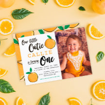 Little Cutie Orange Photo First Birthday