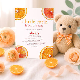 Little Cutie Orange Slices Girl Baby Shower Inbjudningar
