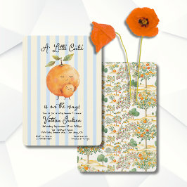 Little Cutie Oranges Baby Shower Toile Rand Inbjudningar