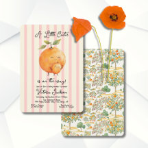 Little Cutie Oranges Baby Shower Toile Rand
