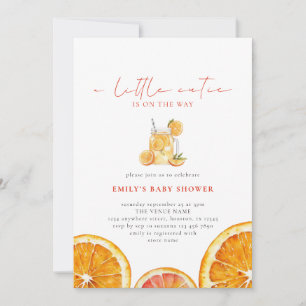 Little Cutie Oranges Girl Baby Shower Inbjudningar