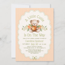 Little Cutie Oranges Teddy Bear Baby Shower