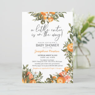 Little Cutie på Way Orange Citrus Baby Shower Inbjudningar