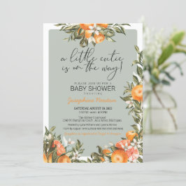 Little Cutie på Way Orange Citrus Baby Shower Inbjudningar