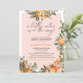 Little Cutie på Way Orange Citrus Baby Shower Inbjudningar