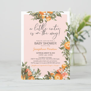 Little Cutie på Way Orange Citrus Baby Shower Inbjudningar