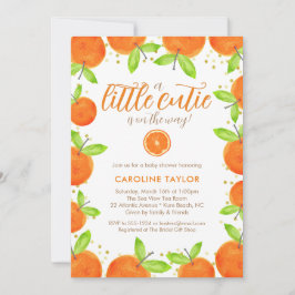 Little Cutie på Way Orange Clementine Baby Shower Inbjudningar