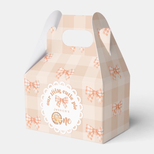 Little cutie Paj 1 födelsedagskalender Gingham Tac Presentaskar (Framsidan Sidan)