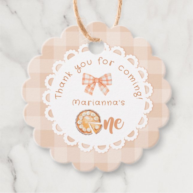 Little cutie Paj 1st birtdhay Tack Gåvor Etiketter (Framsida)