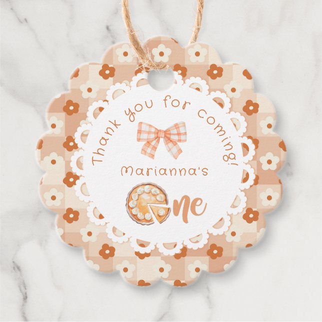 Little cutie Paj 1st birtdhay Tack Gåvor Etiketter (Framsida)