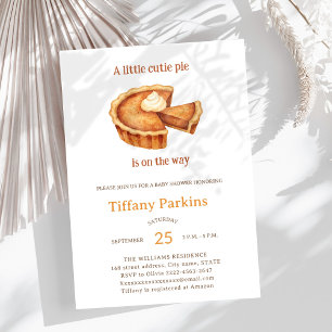 Little Cutie Paj är på Way Pumpkin-babyduschen Inbjudningar