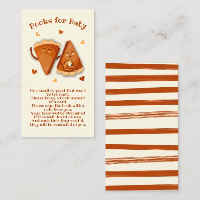 Little cutie Paj Autumn Bokar för Baby Visitkort (Fram/baksida)