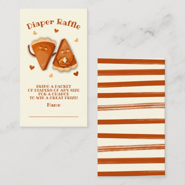 Little Cutie Paj Autumn Diaper Raffle Visitkort (Fram/baksida)