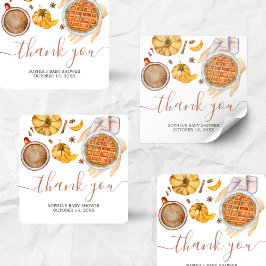 Little Cutie Paj Baby Shower Fyrkantigt Klistermärke