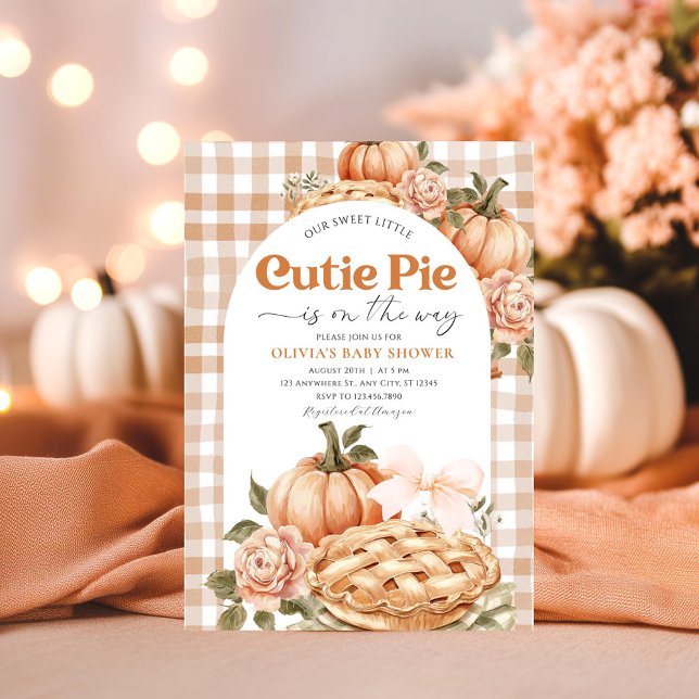 Little Cutie Paj Baby Shower-inbjudan Rustic Inbjudningar (Skapare uppladdad)