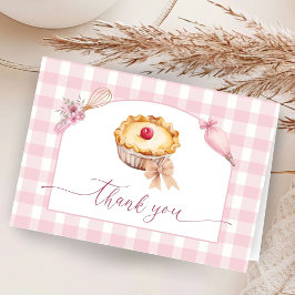 Little Cutie Paj Baby Shower Rosa Foldad Tack Kort