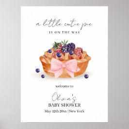Little Cutie Paj Berry Bow Baby Shower Välkommen Poster