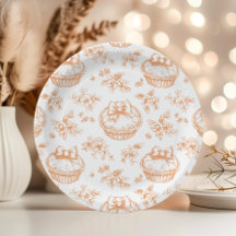 Little Cutie Paj Blommigt Toile de jouy Baby dusch