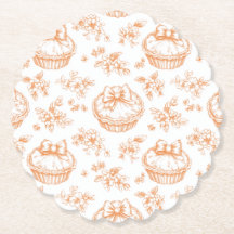 Little Cutie Paj Blommigt Toile de jouy Baby dusch