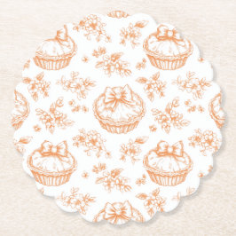 Little Cutie Paj Blommigt Toile de jouy Baby dusch Underlägg Papper