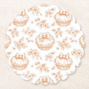 Little Cutie Paj Blommigt Toile de jouy Baby dusch Underlägg Papper