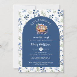 Little Cutie Paj Blueberry Gingham Baby Shower Inbjudningar