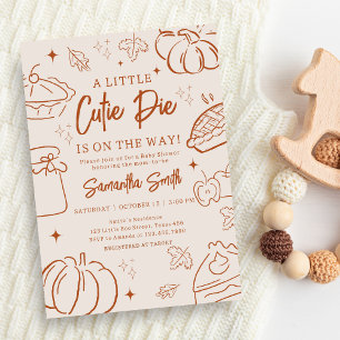 Little Cutie Paj Fall Baby Shower Inbjudningar