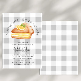 Little Cutie Paj Fall Gingham Play Baby Shower Inbjudningar