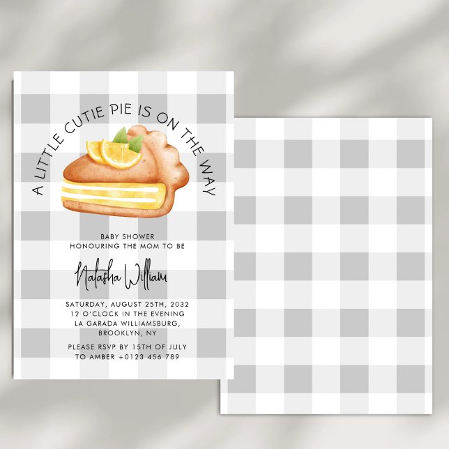 Little Cutie Paj Fall Gingham Play Baby Shower Inbjudningar (Skapare uppladdad)