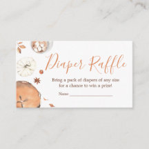 Little Cutie Paj Fall Pumpkin Baby Diaper Raffle