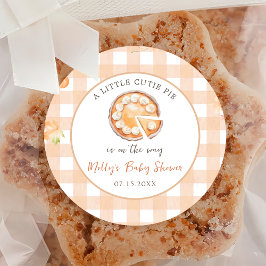 Little Cutie Paj Fall Pumpkin Baby Shower Sticker Runt Klistermärke