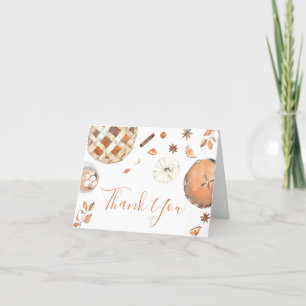 Little Cutie Paj Fall Pumpkin Baby Shower Tack Kort
