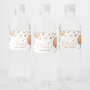 Little Cutie Paj Fall Pumpkin Baby Shower Vattenflaskor Etikett