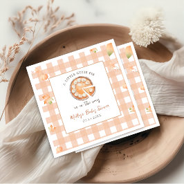 Little Cutie Paj Fall Pumpkin Gingham Baby Shower Pappersservett