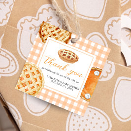 Little Cutie Paj Gingham Baby Shower Square Gåvor Etiketter