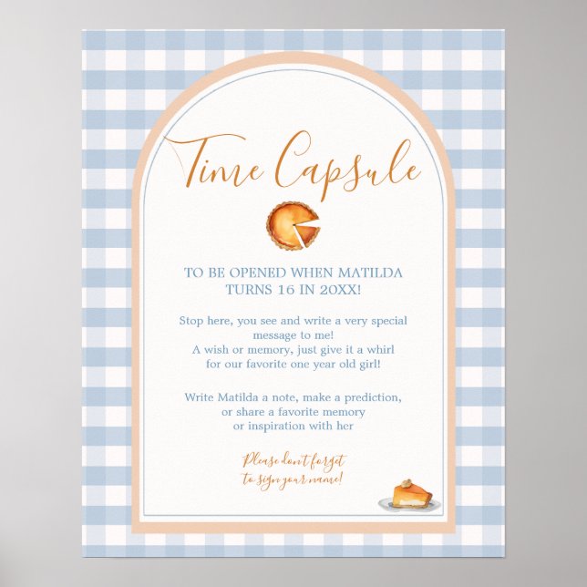 Little Cutie Paj Gingham Birthday Time Capsule Poster (Framsidan)