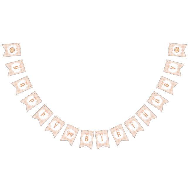 Little cutie Paj grattis på födelsedagen gingham b Vimplar (Alla)