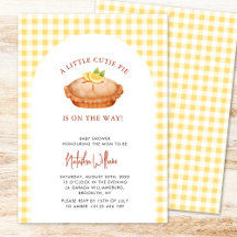 Little Cutie Paj Gult Checkered Baby Shower