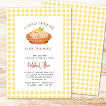 Little Cutie Paj Gult Checkered Baby Shower