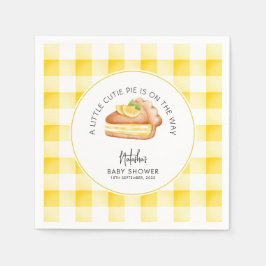 Little Cutie Paj Gult Gingham Play Baby Shower Pappersservett
