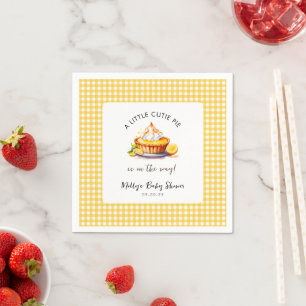 Little Cutie Paj Lemon Gingham Baby Shower Napkins Pappersservett